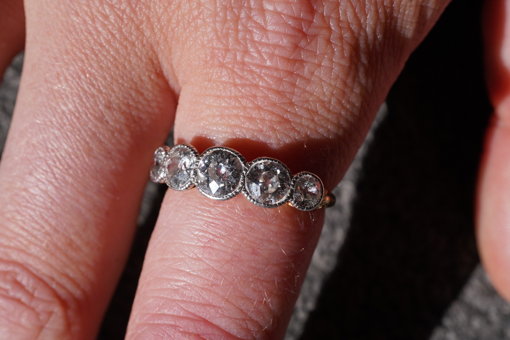 A diamond five-stone ring, early 20th century